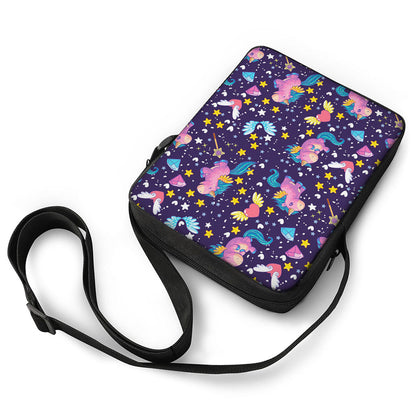 Cute Night Star Unicorn Pattern Print Rectangular Crossbody Bag