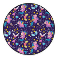Cute Night Star Unicorn Pattern Print Round Floor Mat