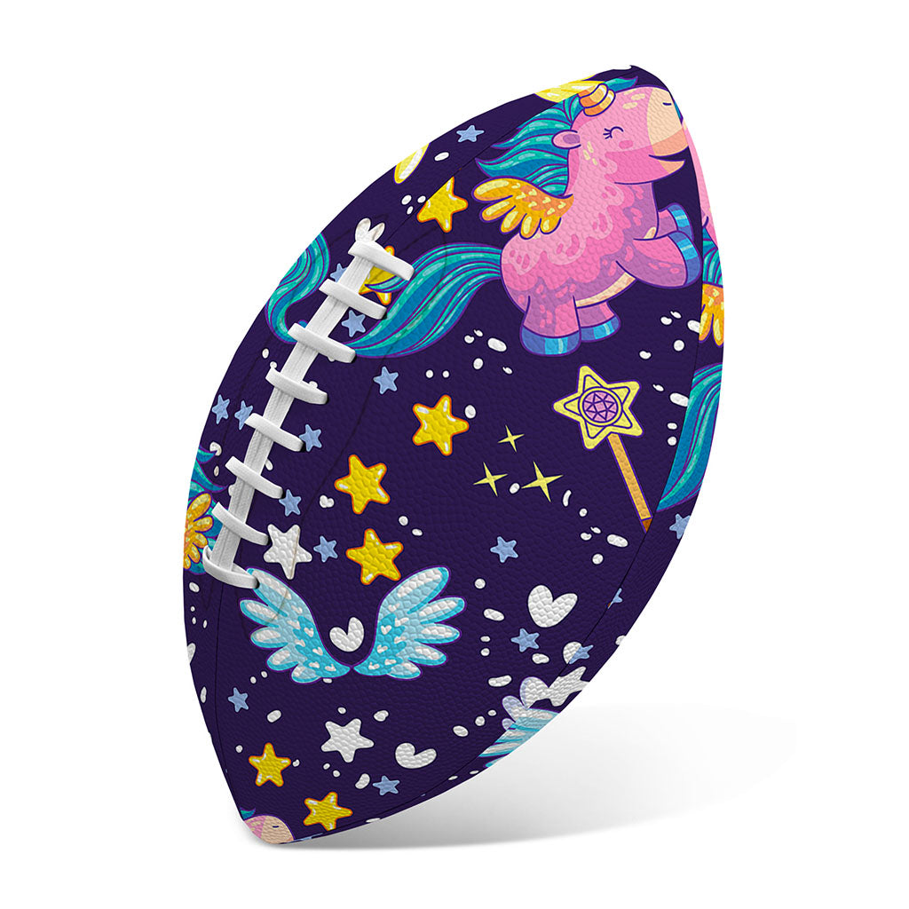 Cute Night Star Unicorn Pattern Print Rugby Ball