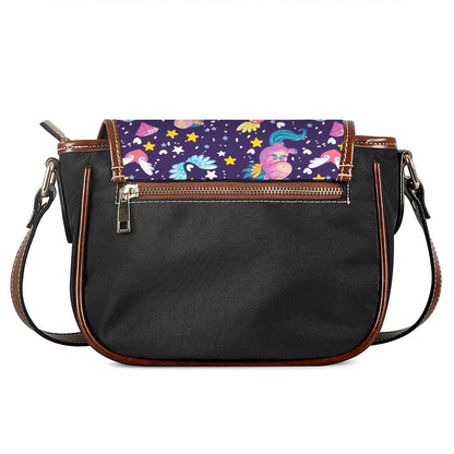Cute Night Star Unicorn Pattern Print Saddle Bag