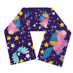 Cute Night Star Unicorn Pattern Print Scarf