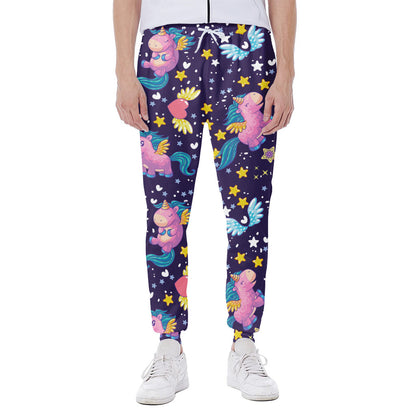 Cute Night Star Unicorn Pattern Print Scuba Joggers