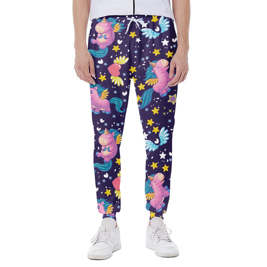 Cute Night Star Unicorn Pattern Print Scuba Joggers