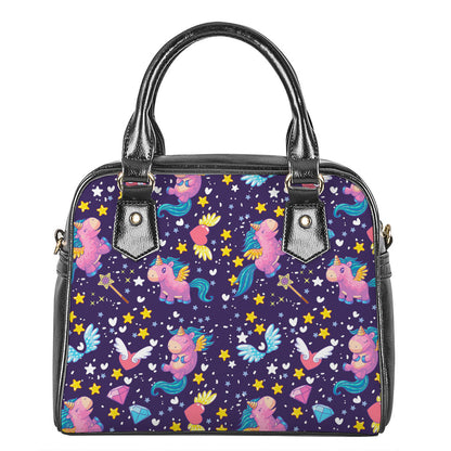 Cute Night Star Unicorn Pattern Print Shoulder Handbag