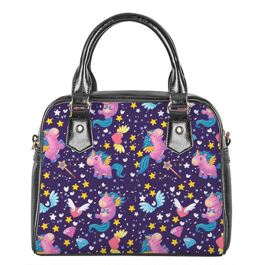 Cute Night Star Unicorn Pattern Print Shoulder Handbag