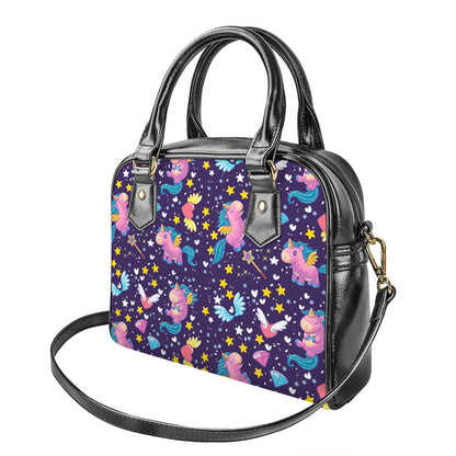 Cute Night Star Unicorn Pattern Print Shoulder Handbag