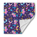 Cute Night Star Unicorn Pattern Print Silk Bandana