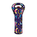Cute Night Star Unicorn Pattern Print Single Neoprene Wine Tote