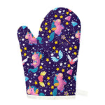 Cute Night Star Unicorn Pattern Print Single Oven Mitt