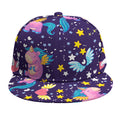 Cute Night Star Unicorn Pattern Print Snapback Cap