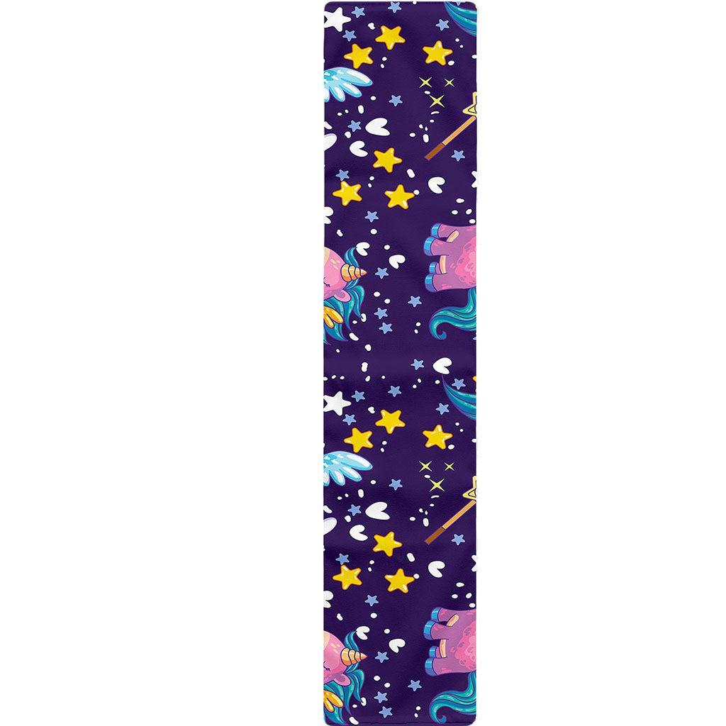 Cute Night Star Unicorn Pattern Print Table Runner