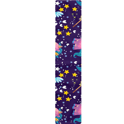 Cute Night Star Unicorn Pattern Print Table Runner