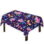 Cute Night Star Unicorn Pattern Print Tablecloth