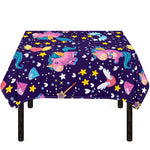 Cute Night Star Unicorn Pattern Print Tablecloth