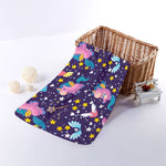 Cute Night Star Unicorn Pattern Print Towel
