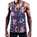 Cute Night Star Unicorn Pattern Print Men's Workout Tank Top