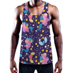 Cute Night Star Unicorn Pattern Print Training Tank Top