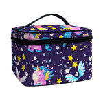Cute Night Star Unicorn Pattern Print Travel Makeup Bag