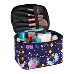 Cute Night Star Unicorn Pattern Print Travel Makeup Bag