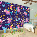 Cute Night Star Unicorn Pattern Print Wall Sticker