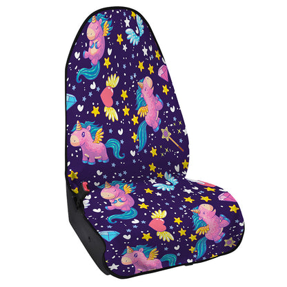 Cute Night Star Unicorn Pattern Print Waterproof Car Seat Cover