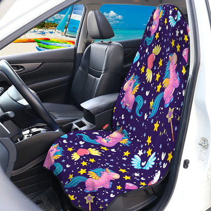 Cute Night Star Unicorn Pattern Print Waterproof Car Seat Cover