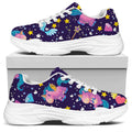 Cute Night Star Unicorn Pattern Print White Chunky Shoes