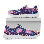 Cute Night Star Unicorn Pattern Print White Running Shoes