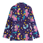 Cute Night Star Unicorn Pattern Print Women's Blazer