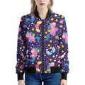 Cute Night Star Unicorn Pattern Print Women's Bomber Jacket