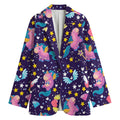 Cute Night Star Unicorn Pattern Print Women's Cotton Blazer