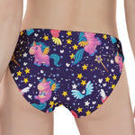 Cute Night Star Unicorn Pattern Print Women's Panties