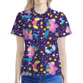 Cute Night Star Unicorn Pattern Print Women's Polo Shirt