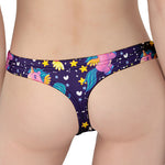 Cute Night Star Unicorn Pattern Print Women's Thong