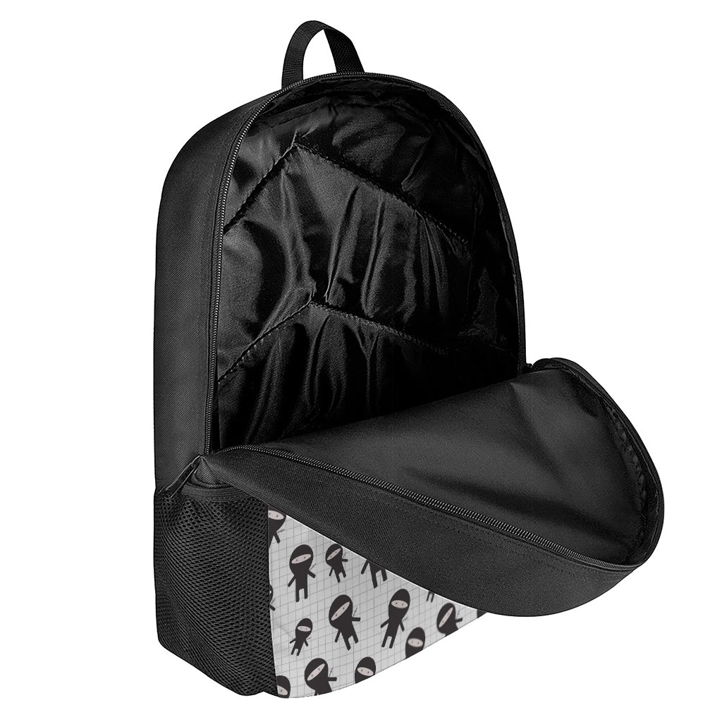 Cute Ninja Pattern Print 17 Inch Backpack