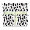 Cute Ninja Pattern Print 3 Piece Kitchen Curtains