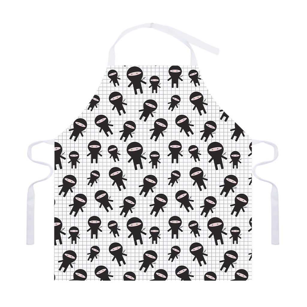 Cute Ninja Pattern Print Adjustable Apron