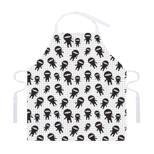 Cute Ninja Pattern Print Adjustable Apron