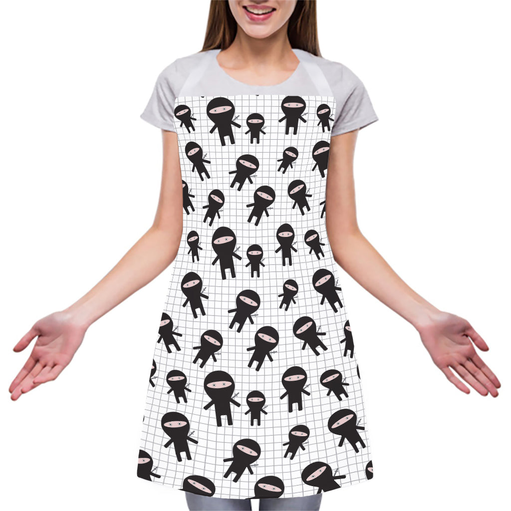 Cute Ninja Pattern Print Adjustable Apron