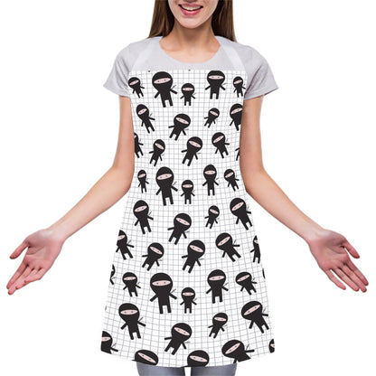 Cute Ninja Pattern Print Adjustable Apron