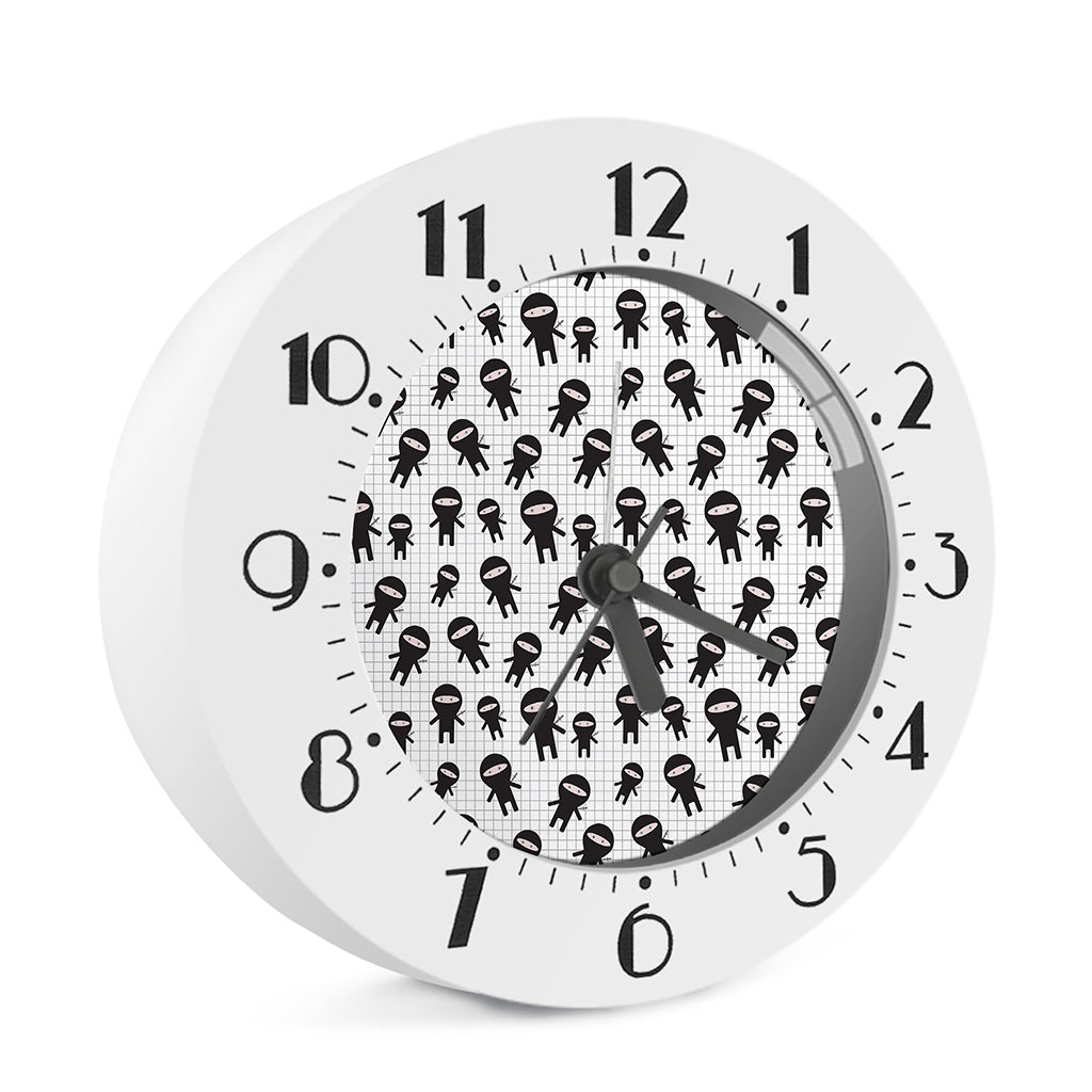 Cute Ninja Pattern Print Alarm Clock