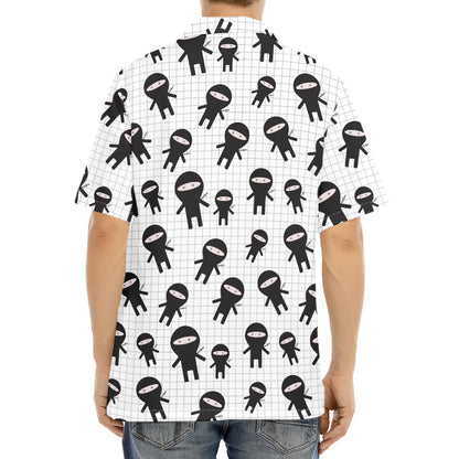 Cute Ninja Pattern Print Aloha Shirt