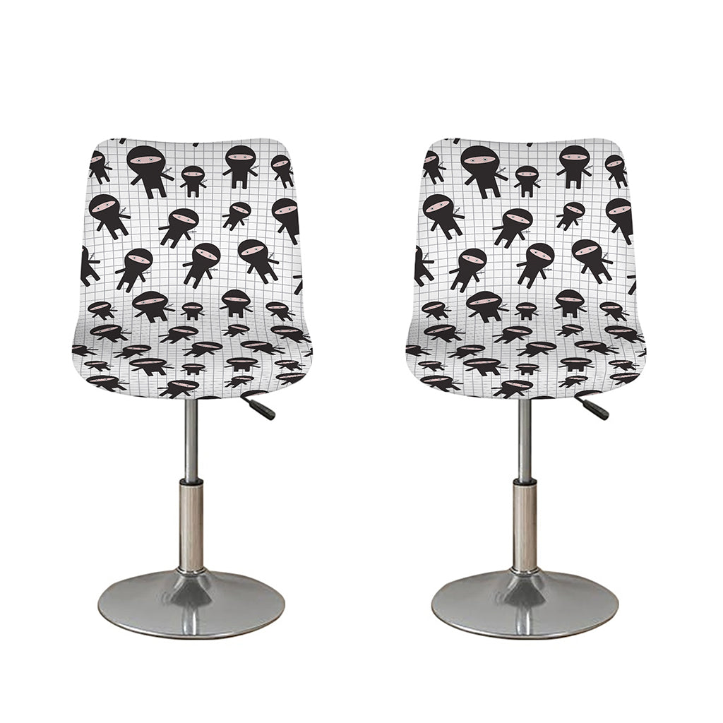 Cute Ninja Pattern Print Bar Stool Covers