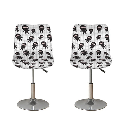 Cute Ninja Pattern Print Bar Stool Covers
