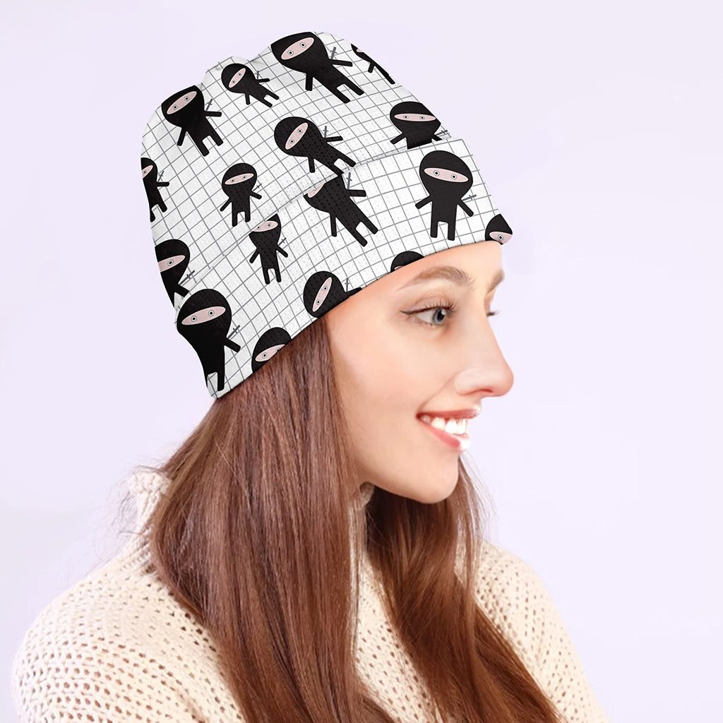 Cute Ninja Pattern Print Beanie