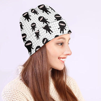 Cute Ninja Pattern Print Beanie
