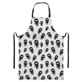Cute Ninja Pattern Print Bib Apron With Pocket