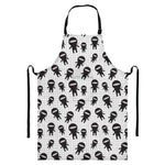 Cute Ninja Pattern Print Bib Apron With Pocket