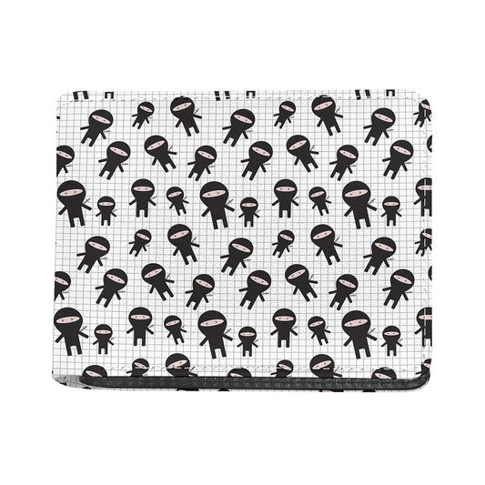 Cute Ninja Pattern Print Bifold Wallet