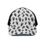 Cute Ninja Pattern Print Black Mesh Trucker Cap